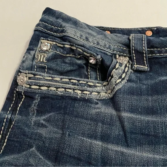 Miss me signature pocket bling raw hem cutoff shorts 33 - Picture 6 of 7